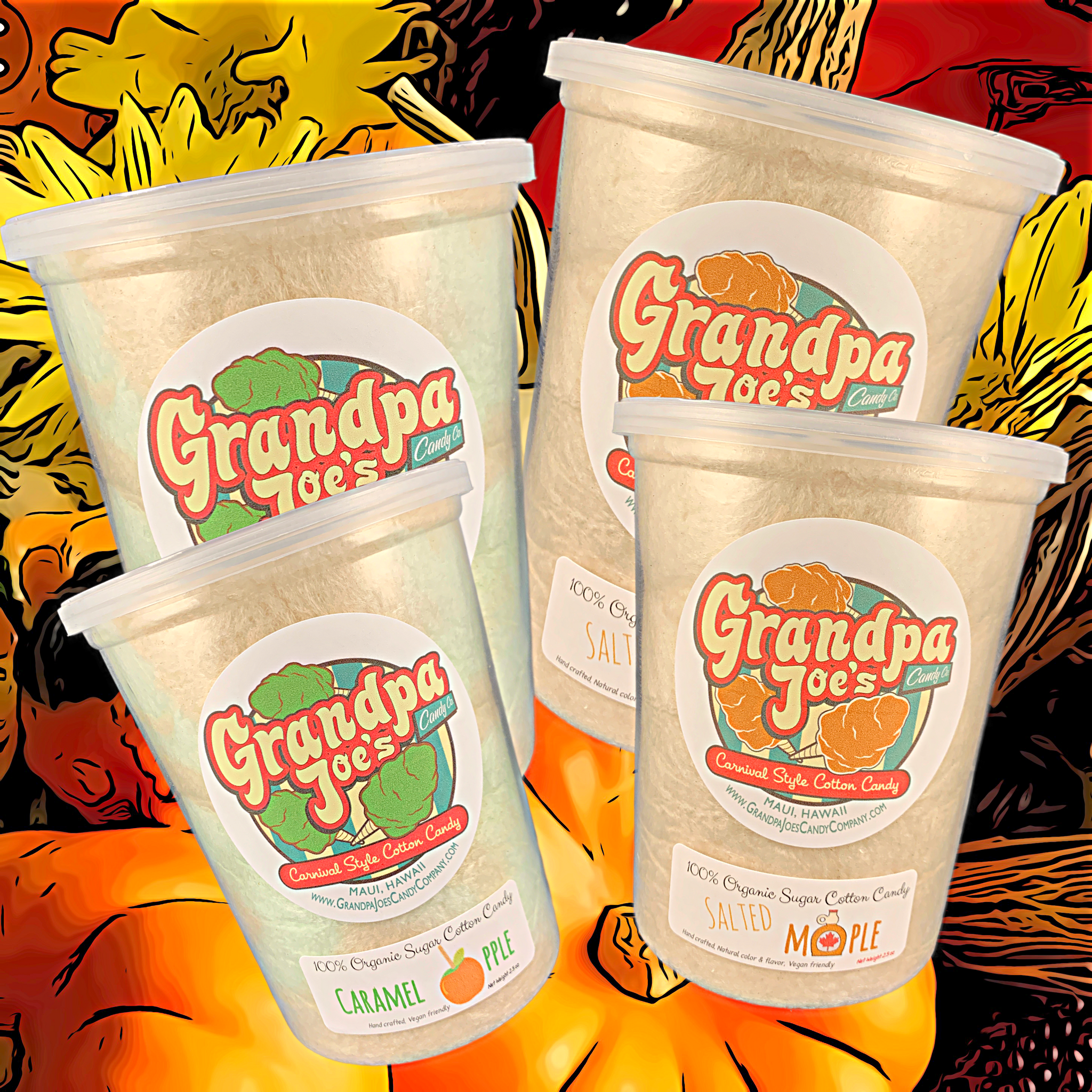SAVE $4 - Thanksgiving Edition 4-Pack - 100% Organic Sugar Cotton Candy