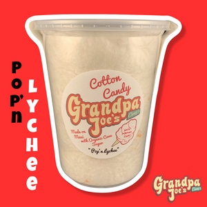 Pop’n Lychee (made w/popping candy) Cotton Candy - 100% Organic Sugar